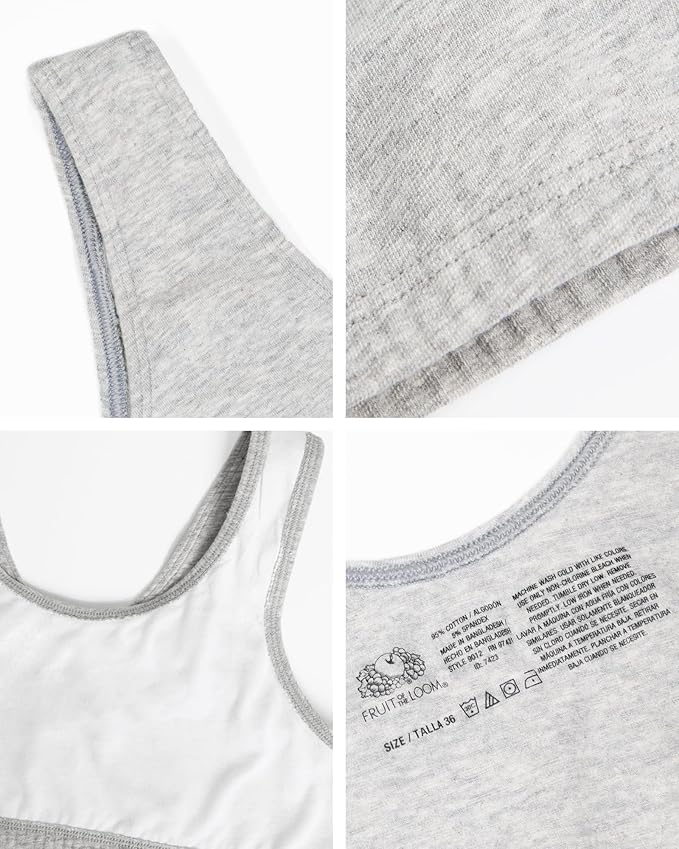 Fruit of the Loom Women's Cotton Tank Bra for Women - Ultimate Comfort & Breathable Fit
