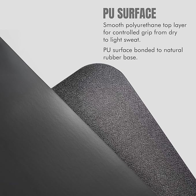 ORW Non Slip Hot Yoga Mat - Grip Surface & Natural Rubber Base, REACH Tested, Home & Studio Practice