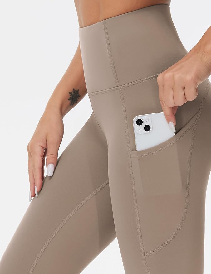 THE GYM PEOPLE Thick High Waist Yoga Pants with Pockets, Tummy Control Workout Running Yoga Leggings for Women