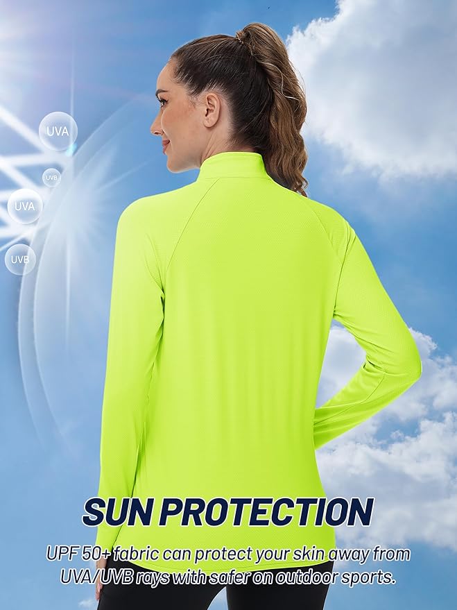 TACVASEN Women's Athletic Jackets Lightweight UV Protection Shirts Full Zip Workout Jacket UPF 50+ Long Sleeve Sun Shirt