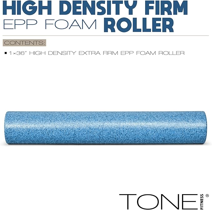 Tone Fitness High Density EPP Foam Exercise Foam Roller for Yoga, Pilates, Stretching, Massage, and Recovery | Multiple Sizes and Colors