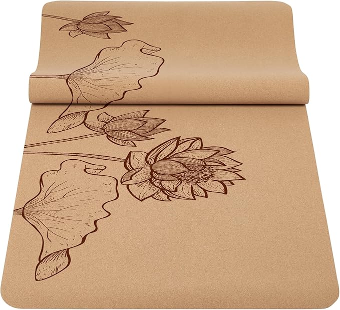 Premium Cork Yoga Mat Non Slip Thick Cork Exercise & Fitness Mat for Yoga, Pilates, & Home Workouts(72" x 24" x 5mm Thick)