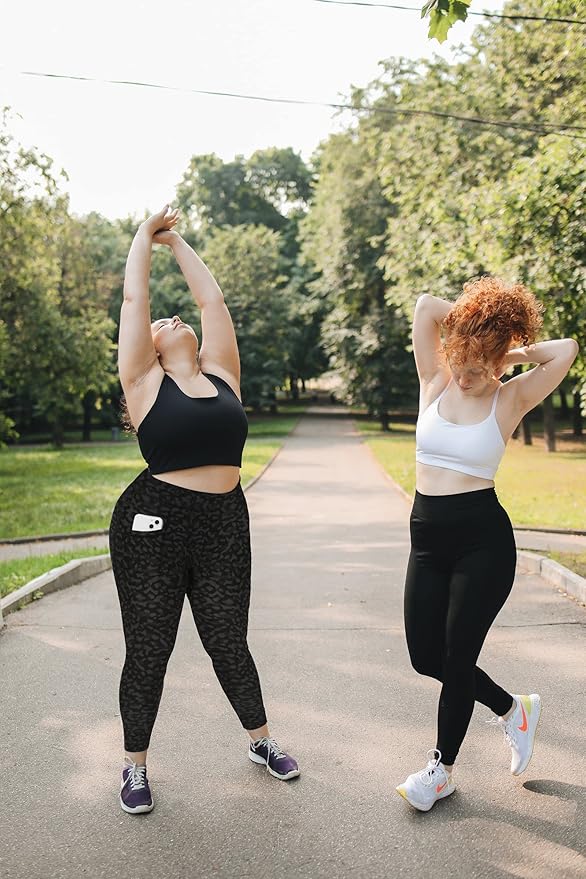 Plus Size Leggings for Women with Pockets-Stretchy XL-5XL Yoga Pants Tummy Control High Waist Workout Leggings