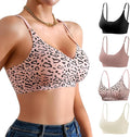 DEANGELMON V Neck Bra Padded Seamless Adjustable Straps Bralettes Everyday Basic Sleeping Bras Multiple Pack