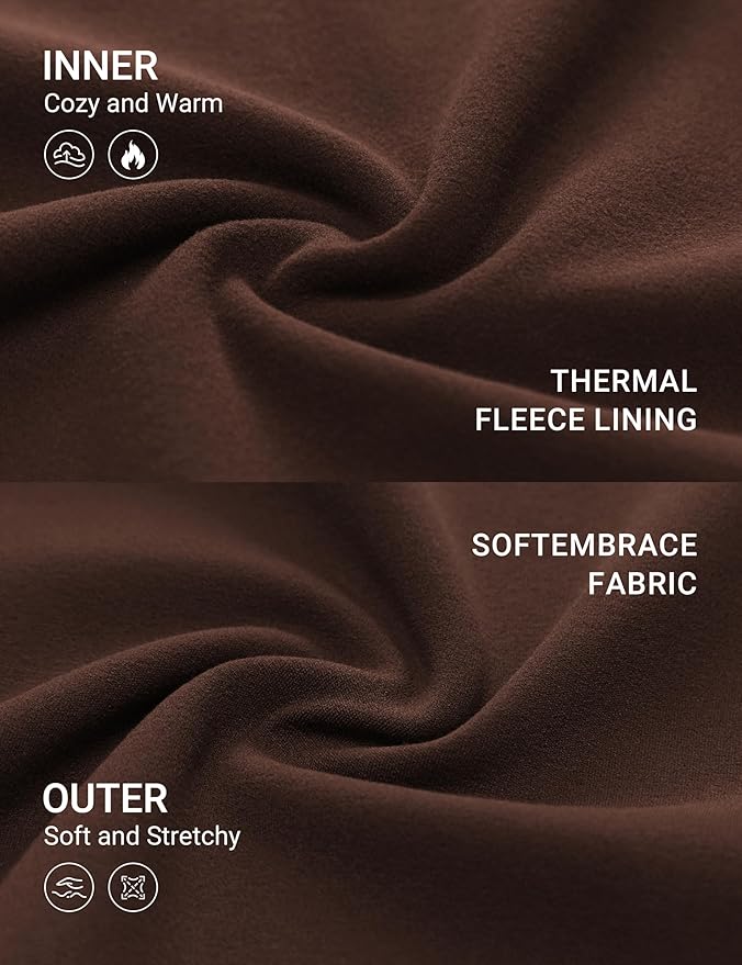 CRZ YOGA Softembrace Fleece Lined Thermal Underwear Set for Women - Soft Casual Base Layer Long Johns Warm Pajamas Top Bottom