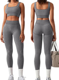 OLCHEE Womens Workout Sets 2 Piece Seamless Square Neck Sports Bra Padded Butt Lifting Leggings High Waist Yoga Gym Outfits
