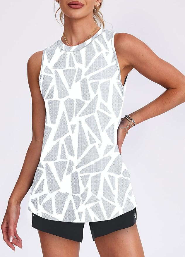 Womens Workout Tank Tops Lightweight Sleeveless Shirts for Women Loose Fit Tops for Athletic Running Tennis Yoga
