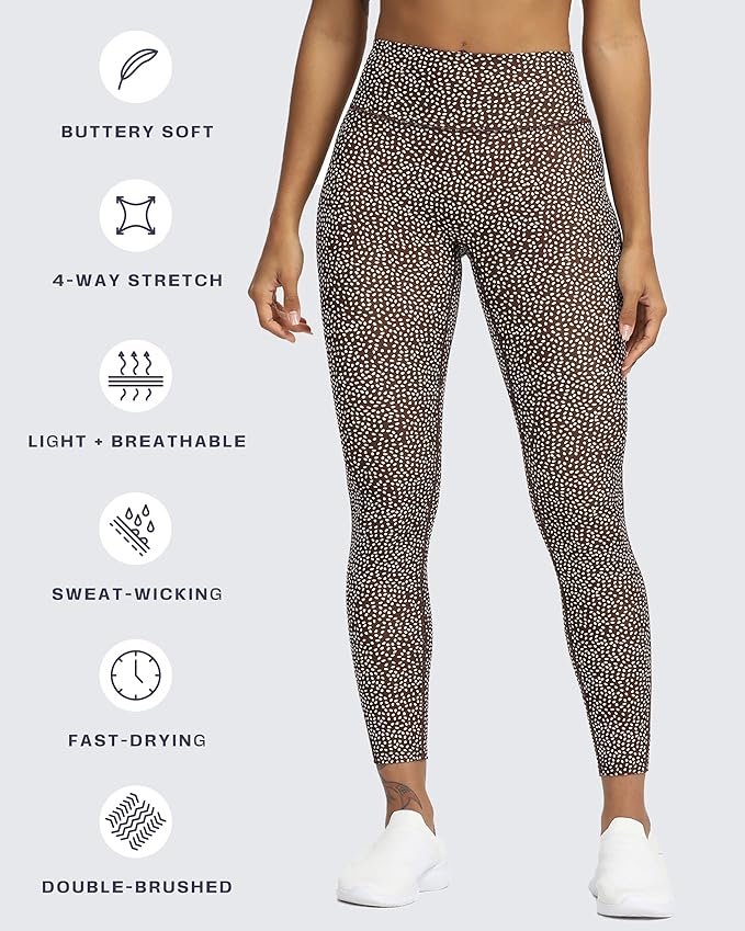Aoxjox High Waisted Workout Leggings for Women Trinity Yoga Pants 26.5"