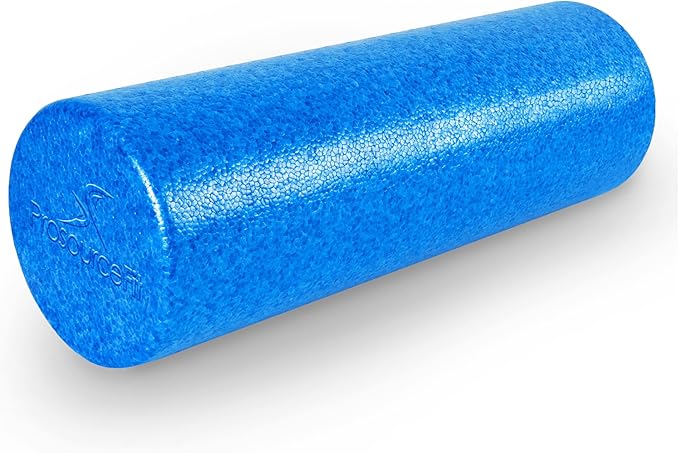ProsourceFit High Density Foam Rollers 18 - inches long, Firm Full Body Athletic Massager for Back Stretching, Yoga, Pilates, Post Workout Trigger Point Release, Blue