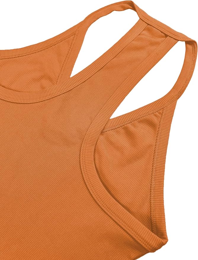 iGENJUN Workout Tops for Women Racerback Basic Tank Summer 2026 Camisole V Neck Slim Fit Ribbed Sleeveless