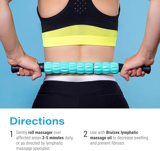Bruizex Lymphatic Drainage Massage Roller Stick for Post Liposuction & Fibrosis Treatment, Surgery Recovery 360 Lipo, Tummy Tuck & BBL, Lipo Foam, Compression Garment, Faja Compatible