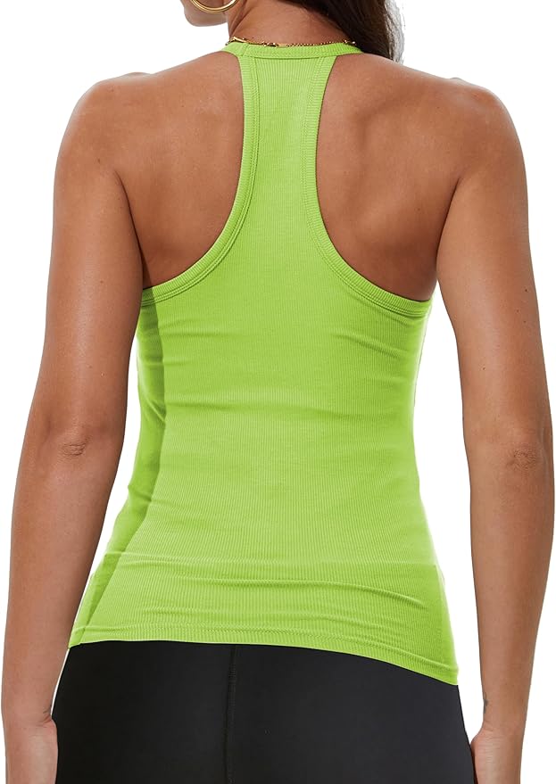 iGENJUN Workout Tops for Women Racerback Basic Tank Summer 2026 Camisole V Neck Slim Fit Ribbed Sleeveless