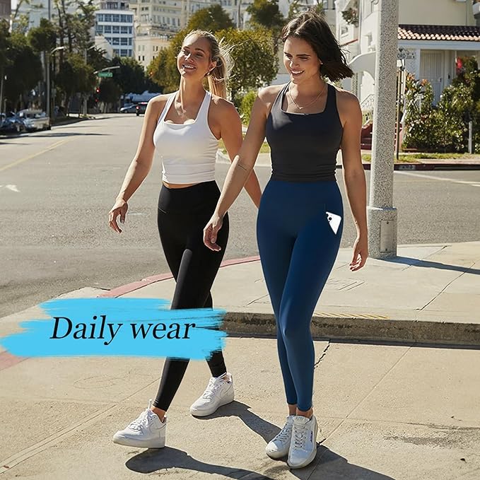 MOREFEEL Leggings with Pockets for Women, High Waisted Tummy Control Workout Hip Lift Yoga Pants Activewear