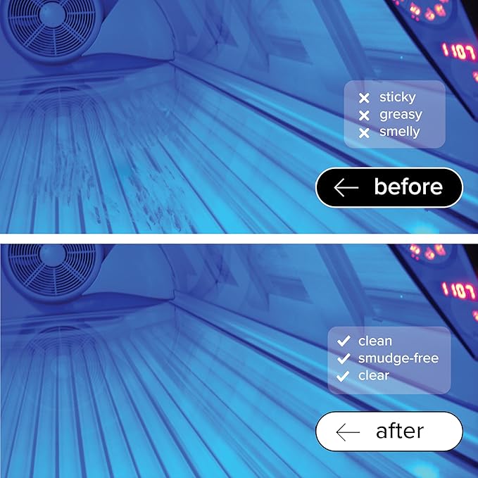Tillbrook 32 oz Tanning Bed Cleaner Streak-Free, Universal Cleaning Spray for Non-Porous Surfaces and Acrylic – Covers 500 sq ft – Safe & Non-Toxic