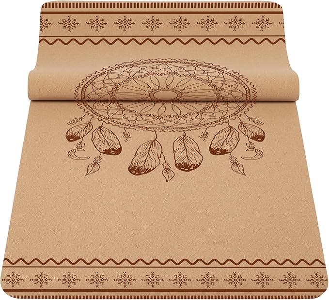 Premium Cork Yoga Mat Non Slip Thick Cork Exercise & Fitness Mat for Yoga, Pilates, & Home Workouts(72" x 24" x 5mm Thick)