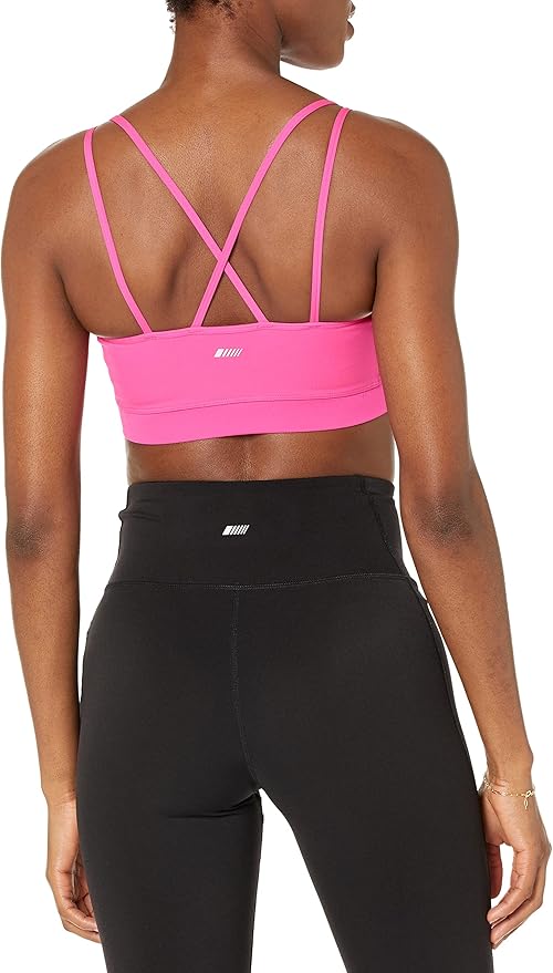 Amazon Essentials Women's Padded Comfy Sports Bra - Active Sculpt Strappy Back