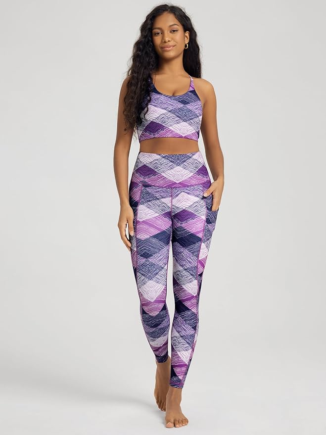 ODODOS Women's High Waisted Yoga Leggings with Pockets, Tummy Control Non See Through Workout Athletic Running Yoga Pants