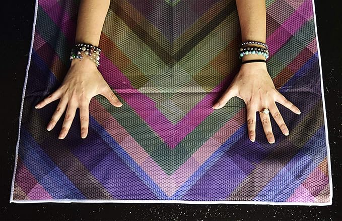 Hot Yoga Towel,Non-Slip Yoga Mat Cover,Eco-Friendly,Exclusive Pockets Cover Each Corner of The mat,Microfiber Yoga Towel,Ideal for Bikram, Hot Yoga, Pilates,or Sweaty Practice (Cosmic)