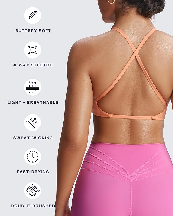 Aoxjox Women's Workout Sports Bras Fitness Metamorph Sienna Twist Bra Yoga Crop Tank