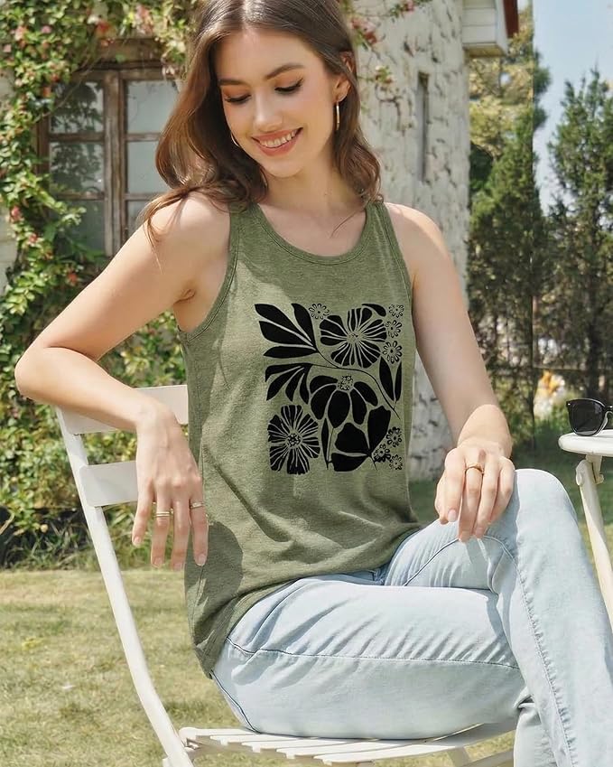JILUVIN Tank Tops for Women Racerback Summer Sleeveless Casual Graphic Basic Top Shirts 2026
