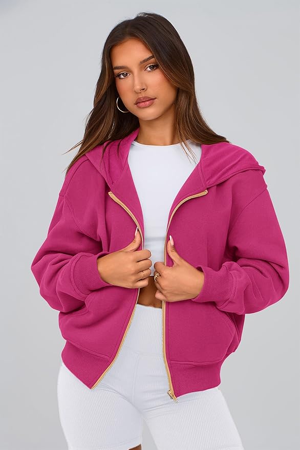 PRETTYGARDEN Hoodies for Women Sweatshirt Zip Up Hoodie Fall Fashion 2026 Trendy Long Sleeve Jackets Winter Clothing Outfits