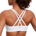 CRZ YOGA Naked Feeling Strappy Padded Sports Bras for Women - Fitness Workout Top Criss Cross Back Yoga Cami