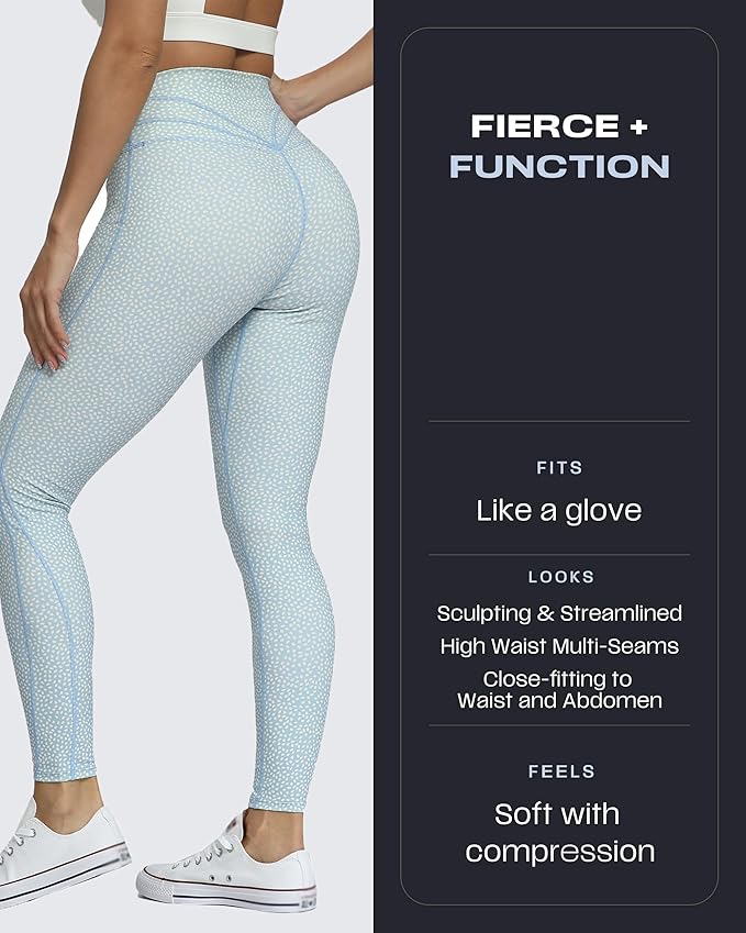 Aoxjox High Waisted Workout Leggings for Women Trinity Yoga Pants 26.5"