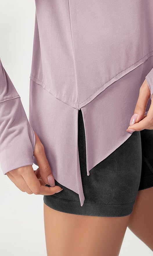 ODODOS Women's Modal Soft Long Sleeve Tee with Thumb Hole Athletic Gym Workout Tops Yoga Shirts