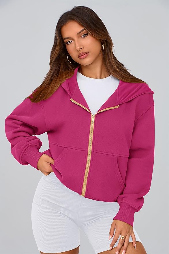 PRETTYGARDEN Hoodies for Women Sweatshirt Zip Up Hoodie Fall Fashion 2026 Trendy Long Sleeve Jackets Winter Clothing Outfits