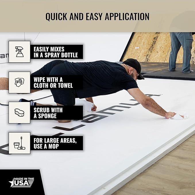 Dollamur Mat Attack! PLUS® Wrestling Mat Cleaner, Disinfecting, Rubber Floor Cleaner, and Fitness Equipment-Quart