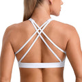 CRZ YOGA Butterbreeze Square Neck Sports Bras for Women - Strappy Thin Straps Workout Traning Padded Gym Halter Cami Top