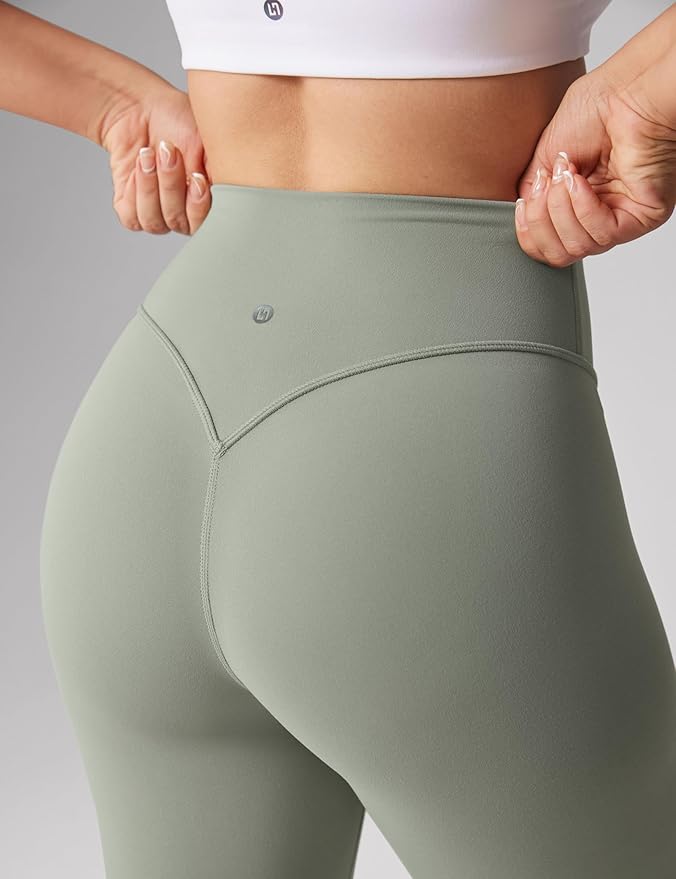 UNISSU Hugcurve No Front Seam High Waisted Workout Leggings for Women Buttery Soft Yoga Pants Gym Athletic Tights - 25''