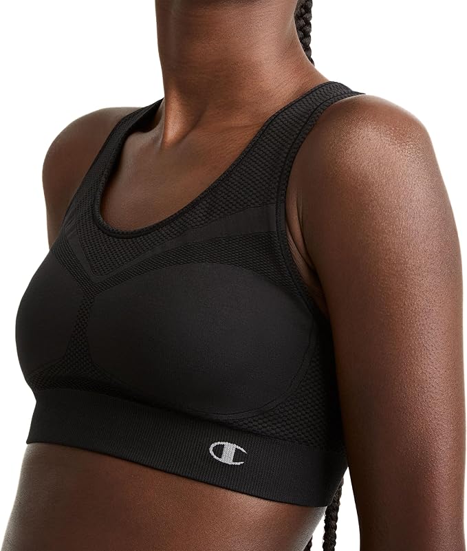 Champion Women's Sports Bra, Infinity Racerback, Moderate Support, Seamless Sports Bra for Women