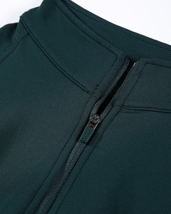 AUROLA Influence Workout Jacket for Women, Half Zip Cropped Slim Fit Long Sleeve Yoga Jackets Athletic Top with Thumb Holes