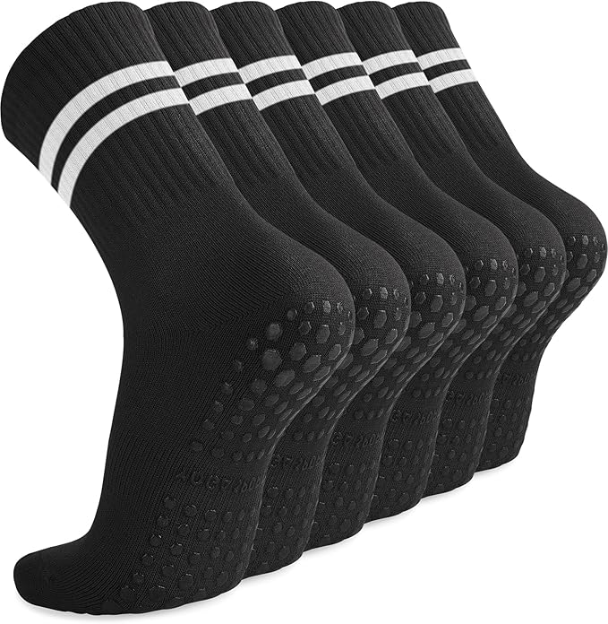 Diu Life 3 Pack Pilates Socks Yoga Socks with Grips for Women Non Slip, Workout, Pure Barre, Ballet, Dance, Hospital Socks