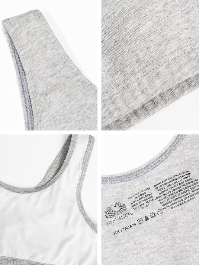 Fruit of the Loom Women's Cotton Tank Bra for Women - Ultimate Comfort & Breathable Fit