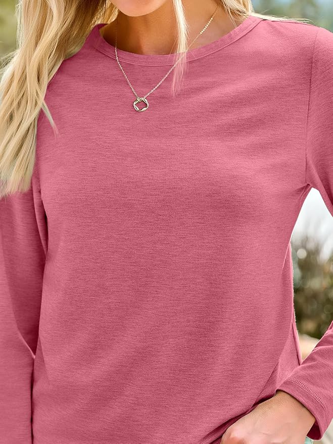 AUTOMET Women‘s Basic Long Sleeve Crewneck, Plus Size Winter & Spring Top, Casual Fall Tee for Teacher & Everyday Outfits