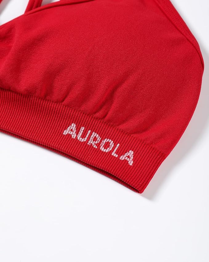 AUROLA Mercury Workout Sports Bras Women Athletic Removable Padded Backless Strapy Minimal Crop Top