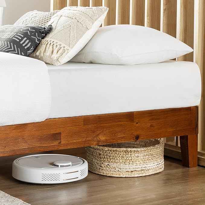 Mellow Naturalista Grand - 12 Inch Solid Wood Platform Bed with Wooden Slats - No Box Spring Needed - Full (Cherry)