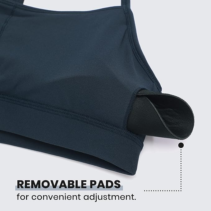 CRZ YOGA Butterluxe Y Back Sports Bras for Women - Padded Racerback Low Impact Spaghetti Thin Strap Workout Yoga Top