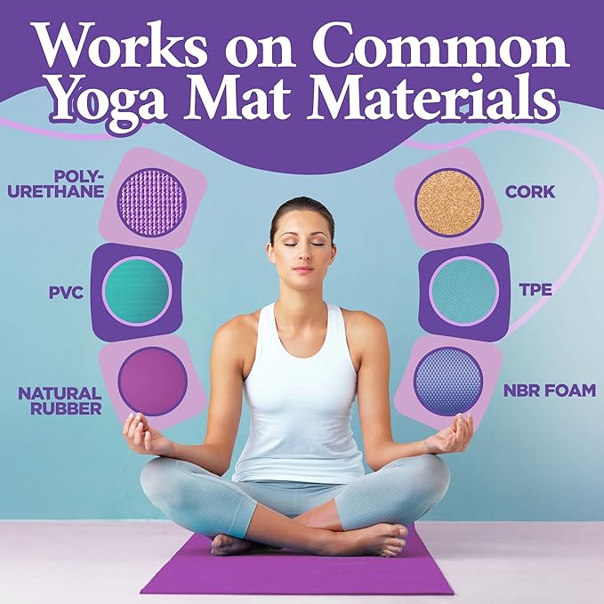 Durabasics Yoga Mat Cleaner Spray – Lavender Scent – 2 Pack (4 oz Each) with Microfiber Towel – Mat Spray Cleaner for Sweat & Odor – Quick-Dry, No Rinse Formula for Gear & Gym Equipment