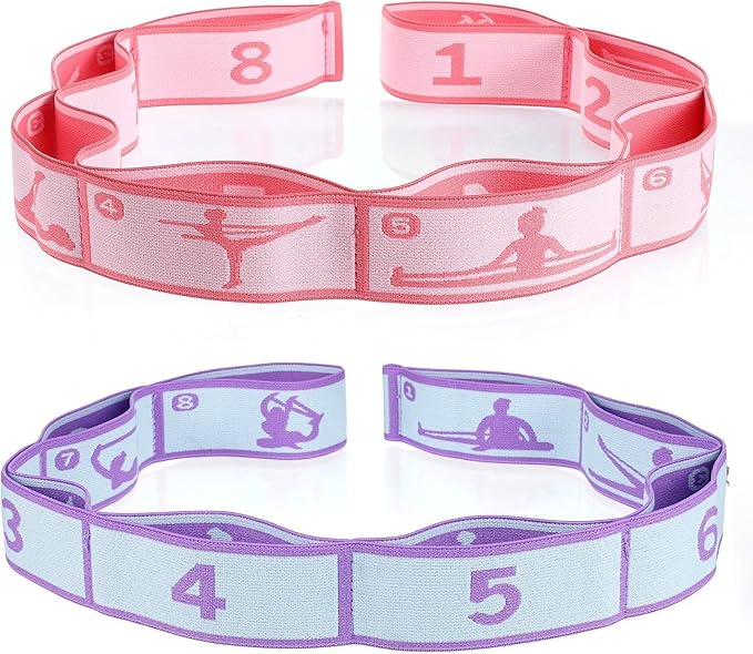 Multi-Loop Stretch Band - Yoga, Pilates, Ballet, and Physical Therapy Stretching Strap for Flexibility, Leg Stretching, and Exercise - Durable Stretching Equipment for Dance and Fitness