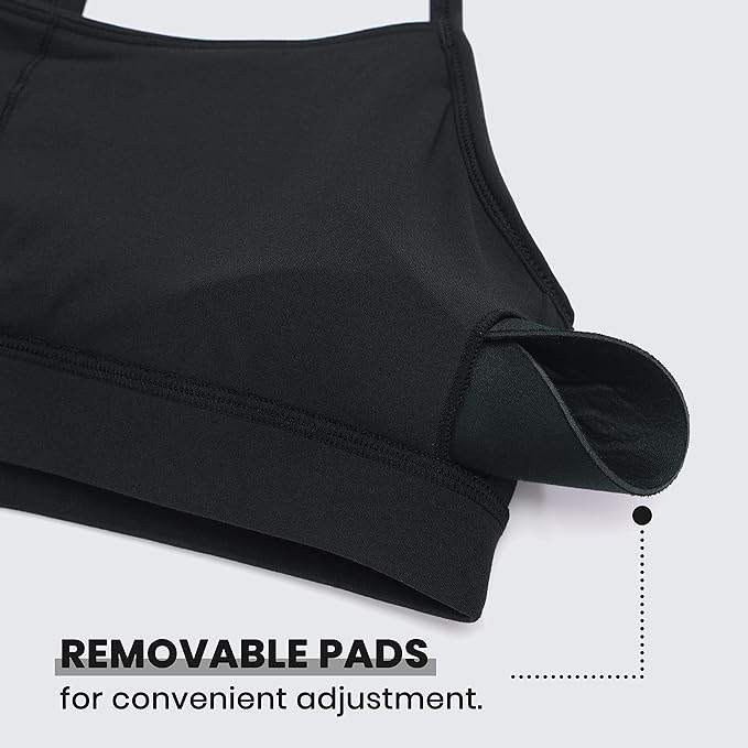 CRZ YOGA Butterluxe Y Back Sports Bras for Women - Padded Racerback Low Impact Spaghetti Thin Strap Workout Yoga Top