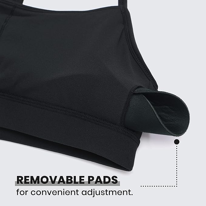 CRZ YOGA Butterluxe Y Back Sports Bras for Women - Padded Racerback Low Impact Spaghetti Thin Strap Workout Yoga Top