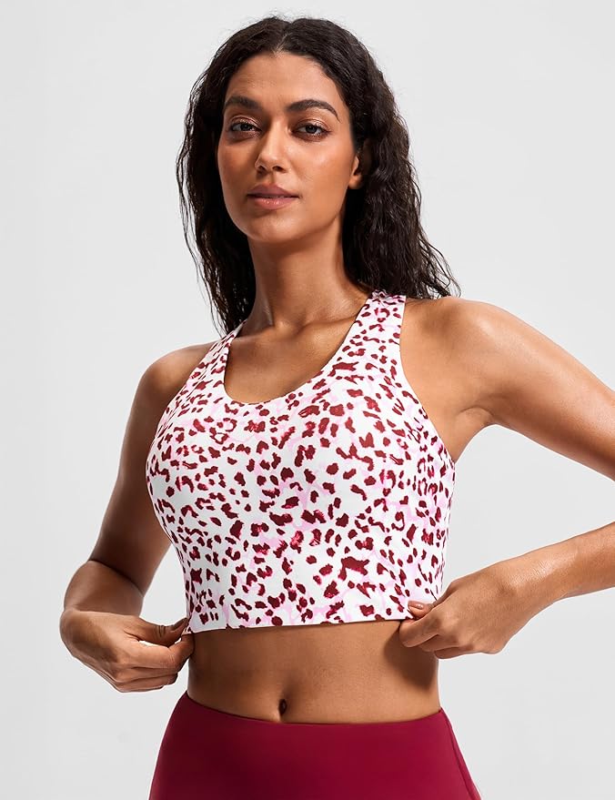Sports Bras for Women Criss-Cross Back Padded Workout Tank Tops Medium Support Crop Tops for Women