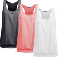 Beyove 3 Pack Banded Bottom Workout Tops for Women Tummy Flattering Yoga Tank Tops Plus Size Racerback Athletic Gym Shirts