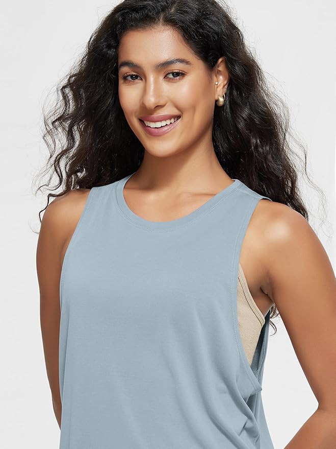 ODODOS 3-Pack Loose Tank Tops for Women Sleeveless Gym Athletic Workout Tops Yoga Shirts