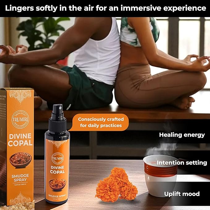 Copal Smudge Spray for Negative Energy Cleansing of Home - Non Toxic Body Mist Made with Copal Essential Oil - Natural Room Spray and Air Freshener