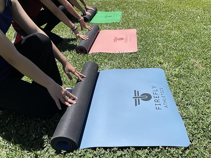 Premium Yoga Mat - 5mm Thick, Extra Wide & Long, Non-Slip Natural Rubber Base & PU Top, Anti-Tear, Ideal for Yoga, Pilates, and Fitness.