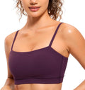 CRZ YOGA Butterluxe Womens Adjustable Spaghetti Thin Strap Sports Bra - Padded Wireless Square Neck Workout Yoga Clothes